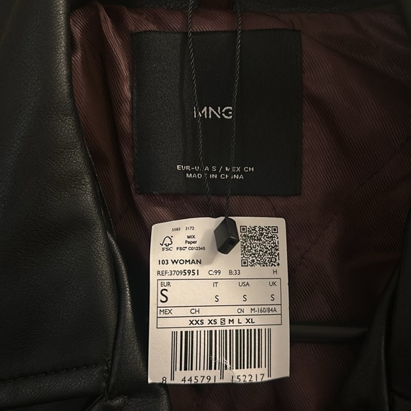 Mango faux leather biker jacket. New with tags. - Picture 3 of 5